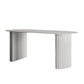 Sintered Stone Dining Table Modern White Furniture with Double Pedestal for Office Oval Without Chairs Clearhalo 'Dining Tables & Seating' 'Dining Tables' 'dining_table' 'furn' 'furn_dining_table' 'Furniture' 'Kitchen & Dining Furniture' 5997416