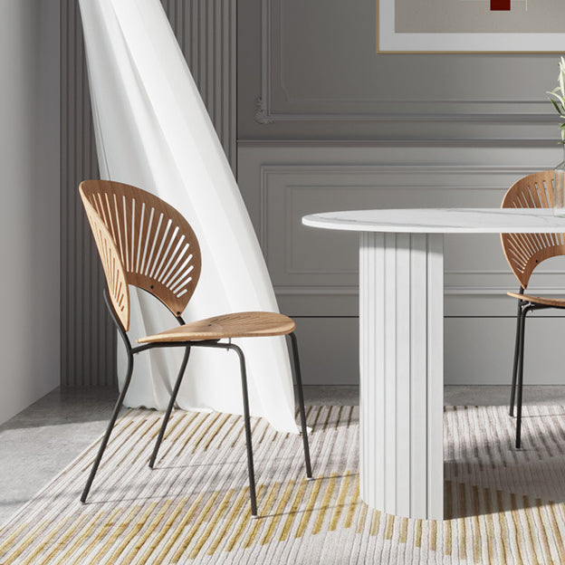 Sintered Stone Dining Table Modern White Furniture with Double Pedestal for Office Clearhalo 'Dining Tables & Seating' 'Dining Tables' 'dining_table' 'furn' 'furn_dining_table' 'Furniture' 'Kitchen & Dining Furniture' 5997419