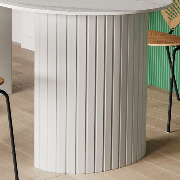 Sintered Stone Dining Table Modern White Furniture with Double Pedestal for Office Clearhalo 'Dining Tables & Seating' 'Dining Tables' 'dining_table' 'furn' 'furn_dining_table' 'Furniture' 'Kitchen & Dining Furniture' 5997420