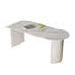 Sintered Stone Dining Table Modern White Furniture with Double Pedestal for Office Free Form Without Chairs Clearhalo 'Dining Tables & Seating' 'Dining Tables' 'dining_table' 'furn' 'furn_dining_table' 'Furniture' 'Kitchen & Dining Furniture' 5997421