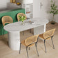 Sintered Stone Dining Table Modern White Furniture with Double Pedestal for Office Clearhalo 'Dining Tables & Seating' 'Dining Tables' 'dining_table' 'furn' 'furn_dining_table' 'Furniture' 'Kitchen & Dining Furniture' 5997424