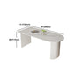Sintered Stone Dining Table Modern White Furniture with Double Pedestal for Office Clearhalo 'Dining Tables & Seating' 'Dining Tables' 'dining_table' 'furn' 'furn_dining_table' 'Furniture' 'Kitchen & Dining Furniture' 5997432