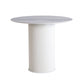 Mesa de comedor superior redonda mesa contemporánea con base de pedestal en blanco