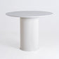 Mesa de comedor superior redonda mesa contemporánea con base de pedestal en blanco