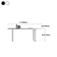 Sintered Stone Dining Table Modern Free Form White Furniture with Double Pedestal for Home