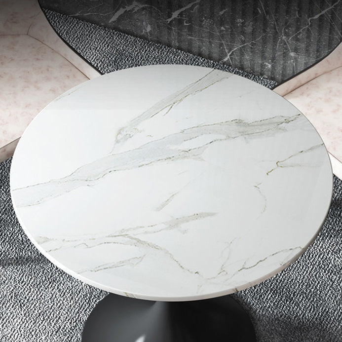 Steinspeisungstisch zeitgenössischer Esstisch mit Metallpodestbasis