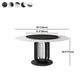 Round Stone Dining Table Modern Turntable Furniture with Pedestal Base in Matte Finish