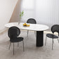 Stone Top Dining Table Contemporary Oval Table with Sled Base Clearhalo 'Dining Tables & Seating' 'Dining Tables' 'dining_table' 'furn' 'furn_dining_table' 'Furniture' 'Kitchen & Dining Furniture' 5997513