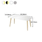 Stone Top Dining Table Industrial Rectangle Table with 4 Gold Legs
