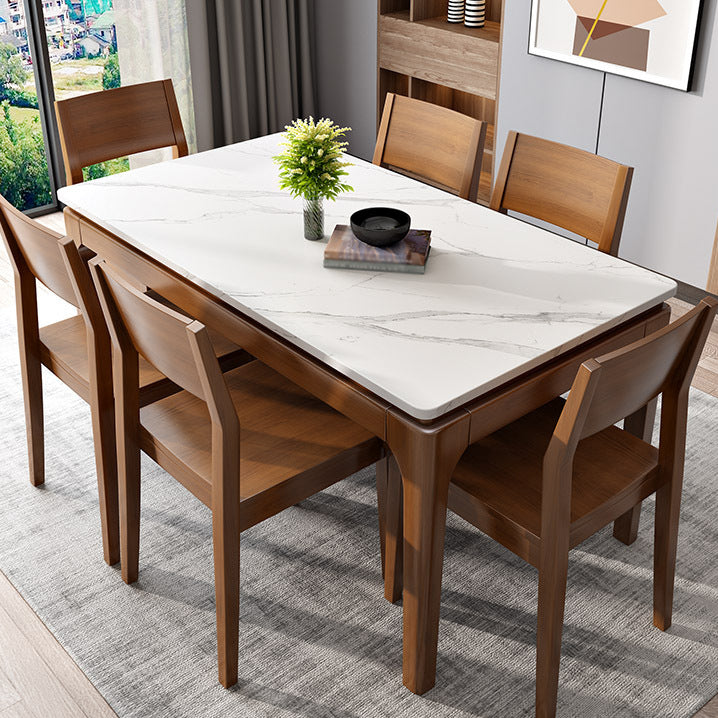 Weißer Steintisch Mitte des Jahrhunderts moderner Esstisch mit 4 Beinen