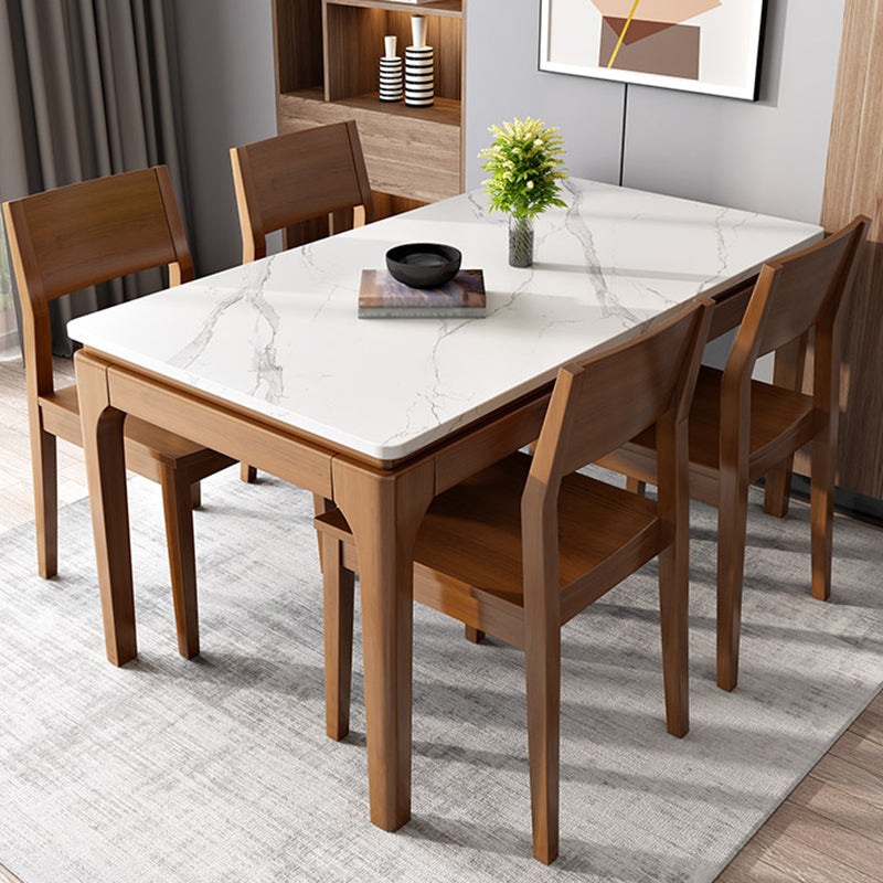 Weißer Steintisch Mitte des Jahrhunderts moderner Esstisch mit 4 Beinen