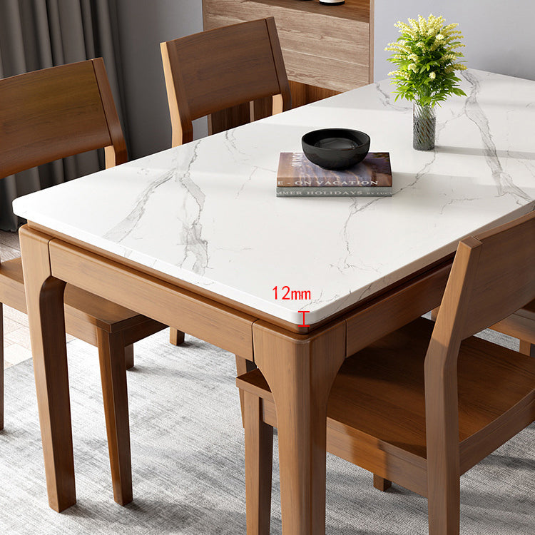 Weißer Steintisch Mitte des Jahrhunderts moderner Esstisch mit 4 Beinen