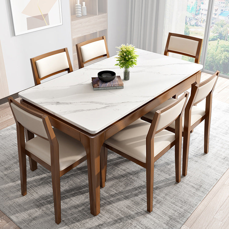 Witte stenen tafel midden-eeuwse moderne eettafel met 4 poten