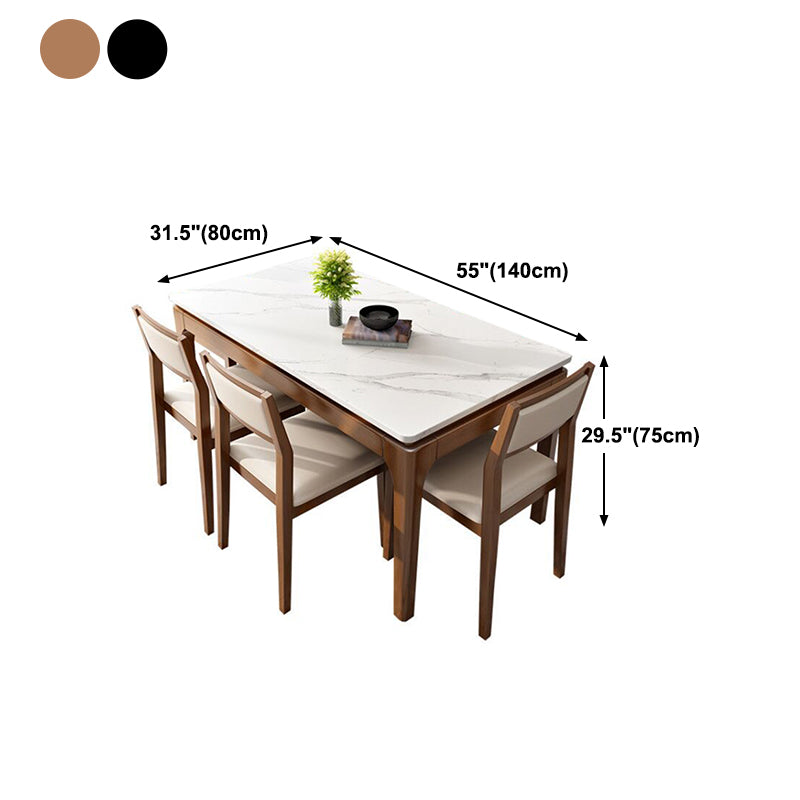 Weißer Steintisch Mitte des Jahrhunderts moderner Esstisch mit 4 Beinen