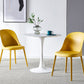 Round Dining Table Stone Top Dining Table in Black and White Tulip White 31.5"L x 31.5"W x 29.5"H Clearhalo 'Dining Tables & Seating' 'Dining Tables' 'dining_table' 'furn' 'furn_dining_table' 'Furniture' 'Kitchen & Dining Furniture' 5997661