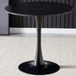 Round Dining Table Stone Top Dining Table in Black and White Clearhalo 'Dining Tables & Seating' 'Dining Tables' 'dining_table' 'furn' 'furn_dining_table' 'Furniture' 'Kitchen & Dining Furniture' 5997667