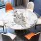 Round Sintered Stone Dining Table Modern Dining Turntable Furniture with Pedestal Base Pandora Gold Without Chairs Clearhalo 'Dining Tables & Seating' 'Dining Tables' 'dining_table' 'furn' 'furn_dining_table' 'Furniture' 'Kitchen & Dining Furniture' 5997683