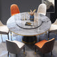 Round Sintered Stone Dining Table Modern Dining Turntable Furniture with Pedestal Base Clearhalo 'Dining Tables & Seating' 'Dining Tables' 'dining_table' 'furn' 'furn_dining_table' 'Furniture' 'Kitchen & Dining Furniture' 5997684
