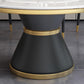 Round Sintered Stone Dining Table Modern Dining Turntable Furniture with Pedestal Base Clearhalo 'Dining Tables & Seating' 'Dining Tables' 'dining_table' 'furn' 'furn_dining_table' 'Furniture' 'Kitchen & Dining Furniture' 5997686