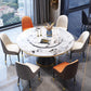 Round Sintered Stone Dining Table Modern Dining Turntable Furniture with Pedestal Base Clearhalo 'Dining Tables & Seating' 'Dining Tables' 'dining_table' 'furn' 'furn_dining_table' 'Furniture' 'Kitchen & Dining Furniture' 5997689