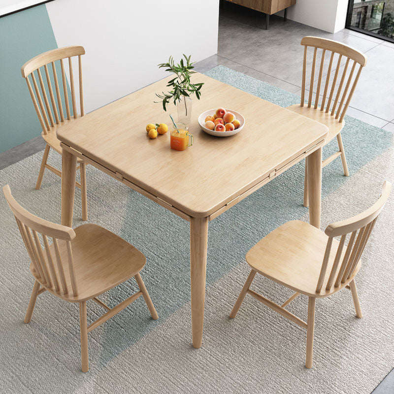 Mesa de comedor plegable moderna de mediados de siglo Mesa de comedor de madera maciza con 4 patas