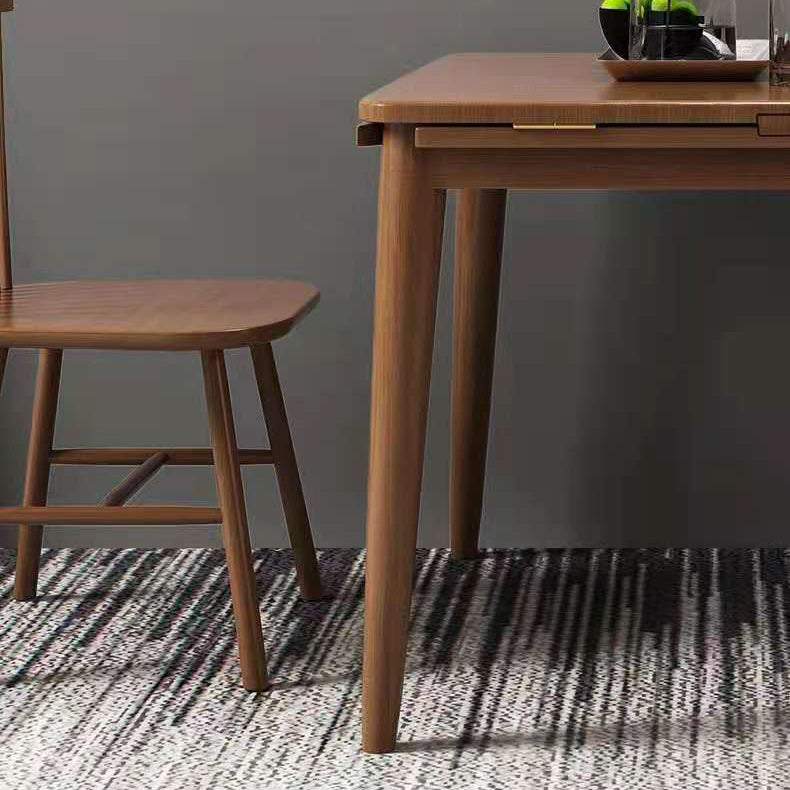 Midden-eeuwse moderne vouwen eettafel Rubberwood vaste houten eettafel met 4 poten