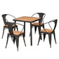 Square Dining Table Industrial Reclaimed Wood Dining Table with 4 Legs