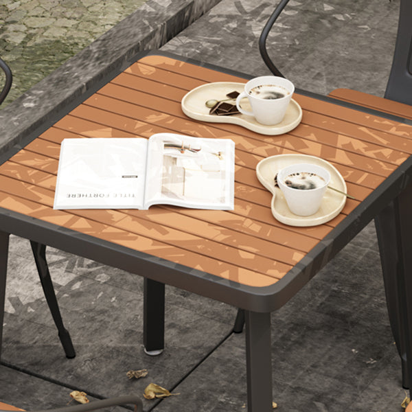 Mesa de comedor cuadrada Mesa de comedor de madera industrial con 4 patas