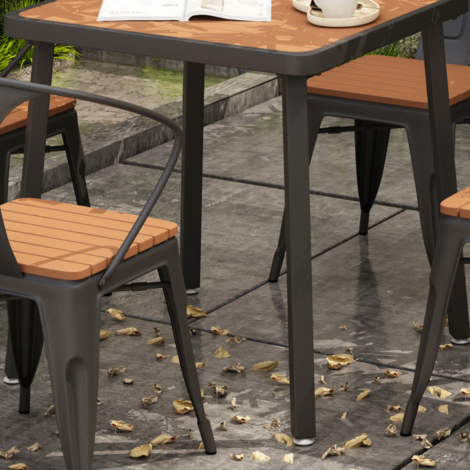 Mesa de comedor cuadrada Mesa de comedor de madera industrial con 4 patas