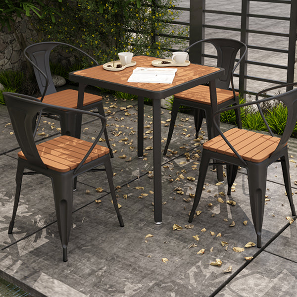 Mesa de comedor cuadrada Mesa de comedor de madera industrial con 4 patas