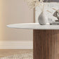 Round Dining Table Contemporary Dining Table with Solid Wood Pedestal