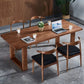 Mesa de comedor de madera sólida mesa rectangular contemporánea con base de trineo