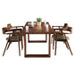 Solid Wood Top Dining Table Contemporary Rectangle Table with Sled Base