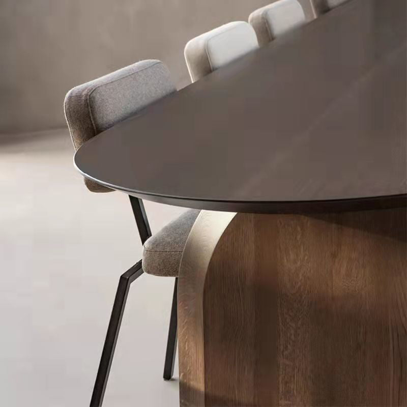 Oval Dining Table Pine Solid Wood Dining Table with Double Pedestal Clearhalo 'Dining Tables & Seating' 'Dining Tables' 'dining_table' 'furn' 'furn_dining_table' 'Furniture' 'Kitchen & Dining Furniture' 5997856