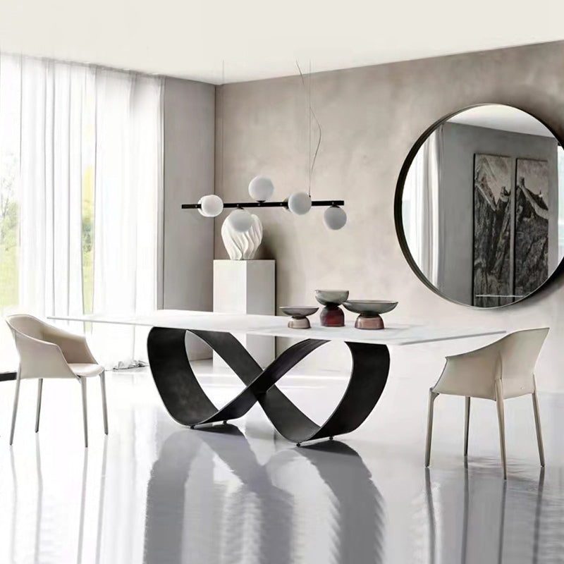 Mesa de comedor de piedra mesa industrial con base de pedestal