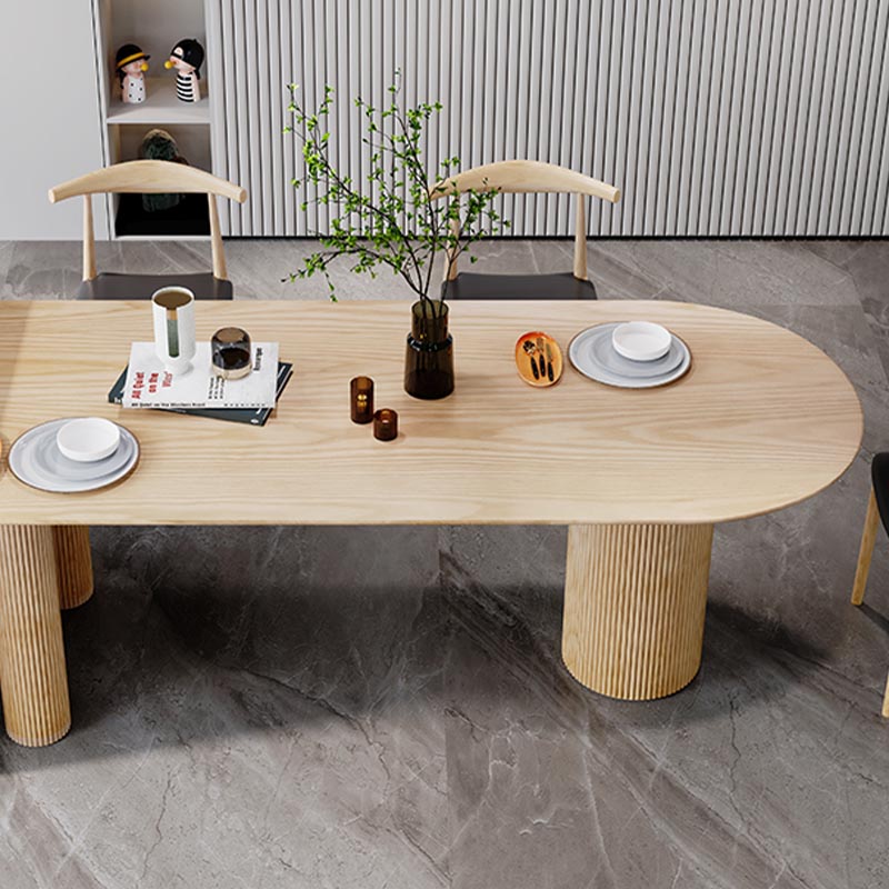 Freeform Mesa de comedor de madera maciza muebles modernos con base de trípode para oficina