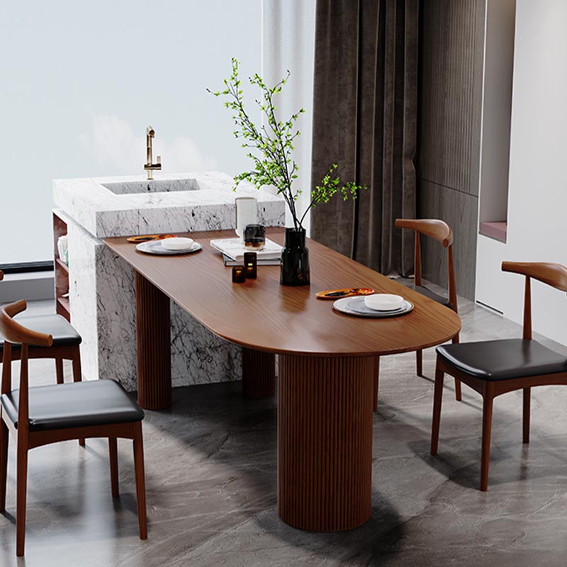Freeform Mesa de comedor de madera maciza muebles modernos con base de trípode para oficina