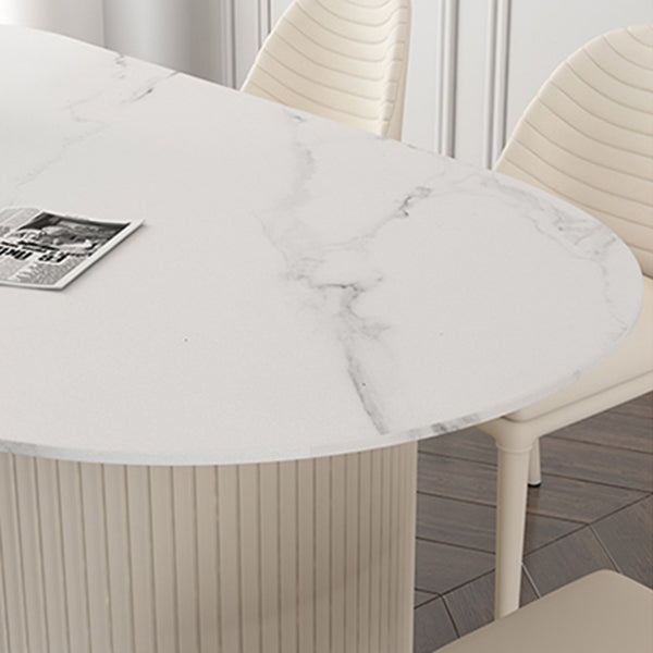 Mesa de comedor de piedra ovalada mesa de comedor de lujo tradicional para cocina