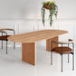 Oval Solid Wood Dining Table Modern Brown-natural Furniture with Double Pedestal Home Natural 63"L x 27.6"W x 29.5"H Without Chairs Clearhalo 'Dining Tables & Seating' 'Dining Tables' 'dining_table' 'furn' 'furn_dining_table' 'Furniture' 'Kitchen & Dining Furniture' 5997970