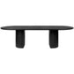 Oval Solid Wood Dining Table Modern Black Furniture with Double Pedestal for Apartment