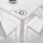 Rectangular Glass Dining Table Modern Black-white Furniture with 4 Legs in Matte Finish