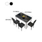 Mesa de comedor de vidrio rectangular muebles modernos en blanco negro con 4 patas en acabado mate