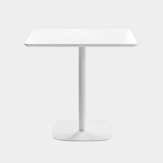 Square Dining Room Table Medium Density Fiberboard Table with Pedestal Base White White