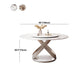 Round Sintered Stone Dining Table Modern Turntable Furniture with Pedestal Base for Home Clearhalo 'Dining Tables & Seating' 'Dining Tables' 'dining_table' 'furn' 'furn_dining_table' 'Furniture' 'Kitchen & Dining Furniture' 5998055