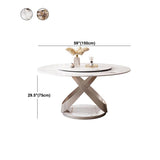 Round Sintered Stone Dining Table Modern Turntable Furniture with Pedestal Base for Home Clearhalo 'Dining Tables & Seating' 'Dining Tables' 'dining_table' 'furn' 'furn_dining_table' 'Furniture' 'Kitchen & Dining Furniture' 5998055
