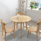 Table à manger round en chêne 4 jambes table à manger en naturel et noyer