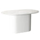 White Top Dining Table Contemporary Oval Dining Table with Pedestal Base Stone White Clearhalo 'Dining Tables & Seating' 'Dining Tables' 'dining_table' 'furn' 'furn_dining_table' 'Furniture' 'Kitchen & Dining Furniture' 5998091