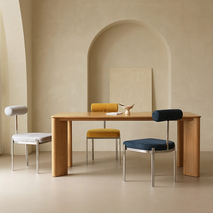 Mesa de comedor rectangular Mesa de comedor de madera maciza de pino con 4 patas