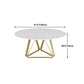 Round Sintered Stone Dining Table Modern Turntable Furniture with Metal Base for Office