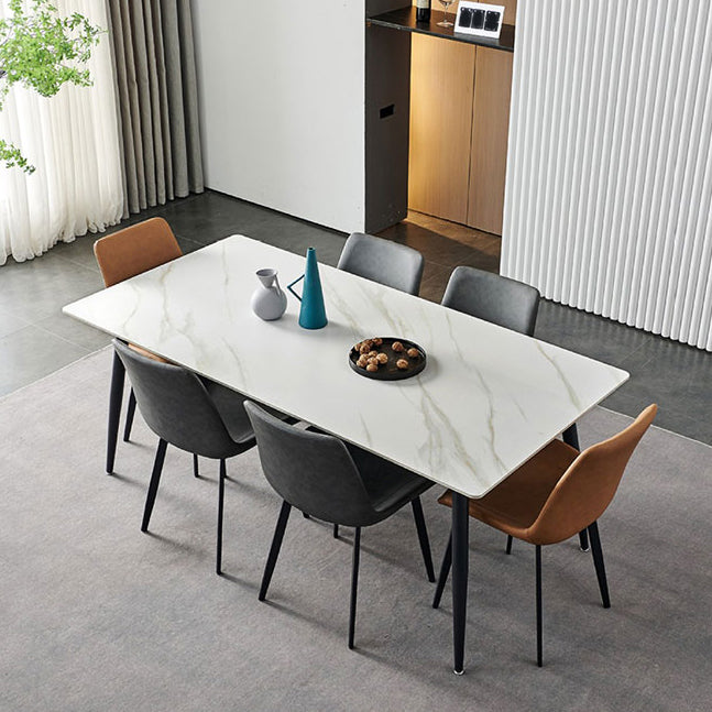 Rechthoek eettafel industriële stenen top eettafel met 4 poten